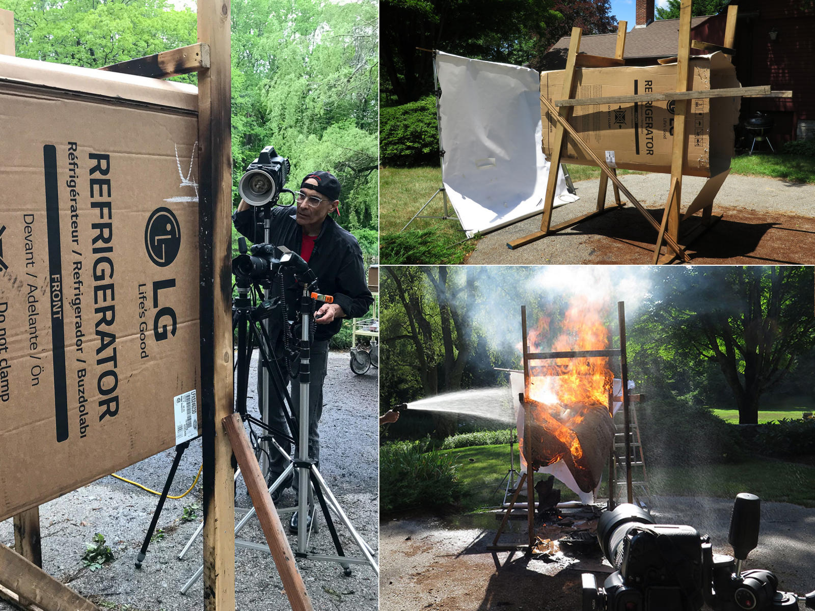 burn set up using a refrigerator box : $2500/sq.ft : Salem Krieger