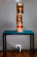Planning $7500 per Month v2 -  from the $2500/sq. ft. series - cheap, cardboard food boxes as a metaphor for housing issues. 
Many of the titles are taken from actual advertising of real estate on media from various websites to publications i.e.  the NY Times. - website © 2025 salem krieger 